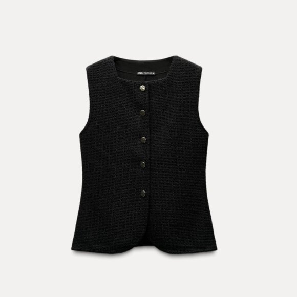 Zara Textured Long Top / Vest - Picture 1 of 4